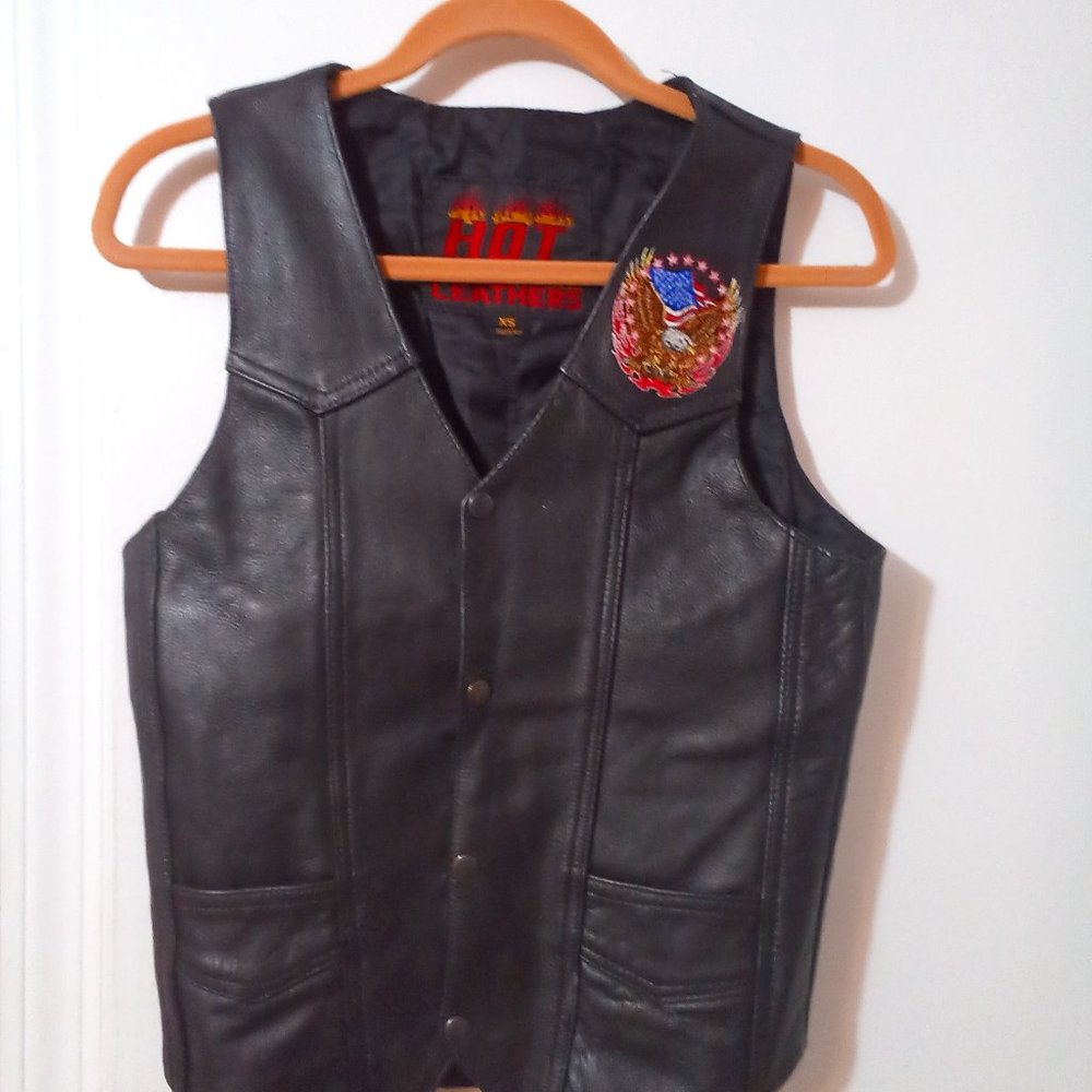 Women's American Eagle Patch Leather Vest